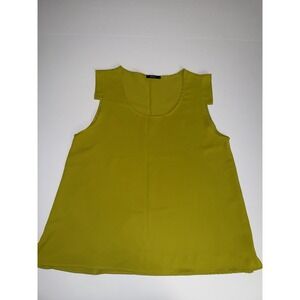 PTN Store Women XL Chartreuse Lime Green Sleeveless Tunic Top Scoop Neck Shirt